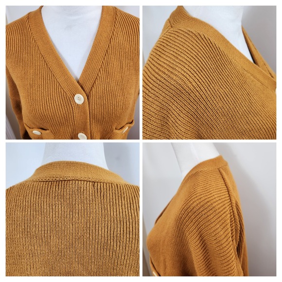 Alex Mill Womens Cardigan Sweater Size M Medium Knit Button Front Cropped Top - Picture 8 of 9